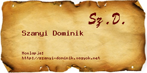 Szanyi Dominik névjegykártya